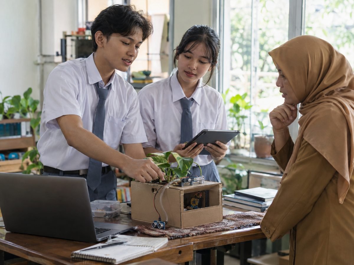Siswa menunjukkan prototipe karya AI